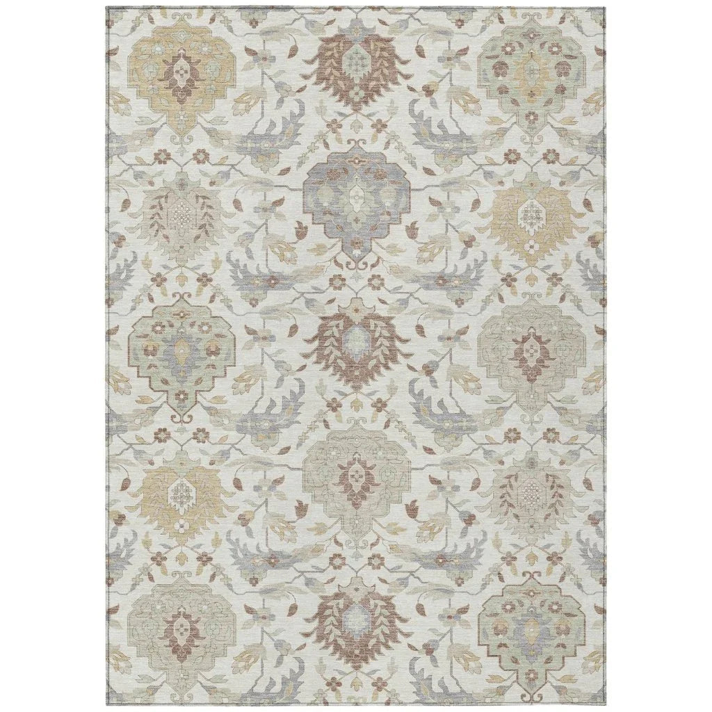 Ilyara Ivory Washable Indoor-Outdoor Rug-Outdoor Rugs-LOOMLAN Rugs-2'6" x 3'10"-LOOMLAN