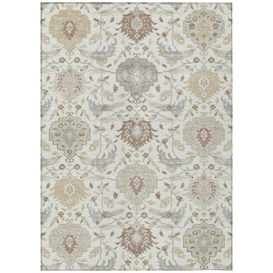 Ilyara Ivory Washable Indoor-Outdoor Rug-Outdoor Rugs-LOOMLAN Rugs-2'6" x 3'10"-LOOMLAN