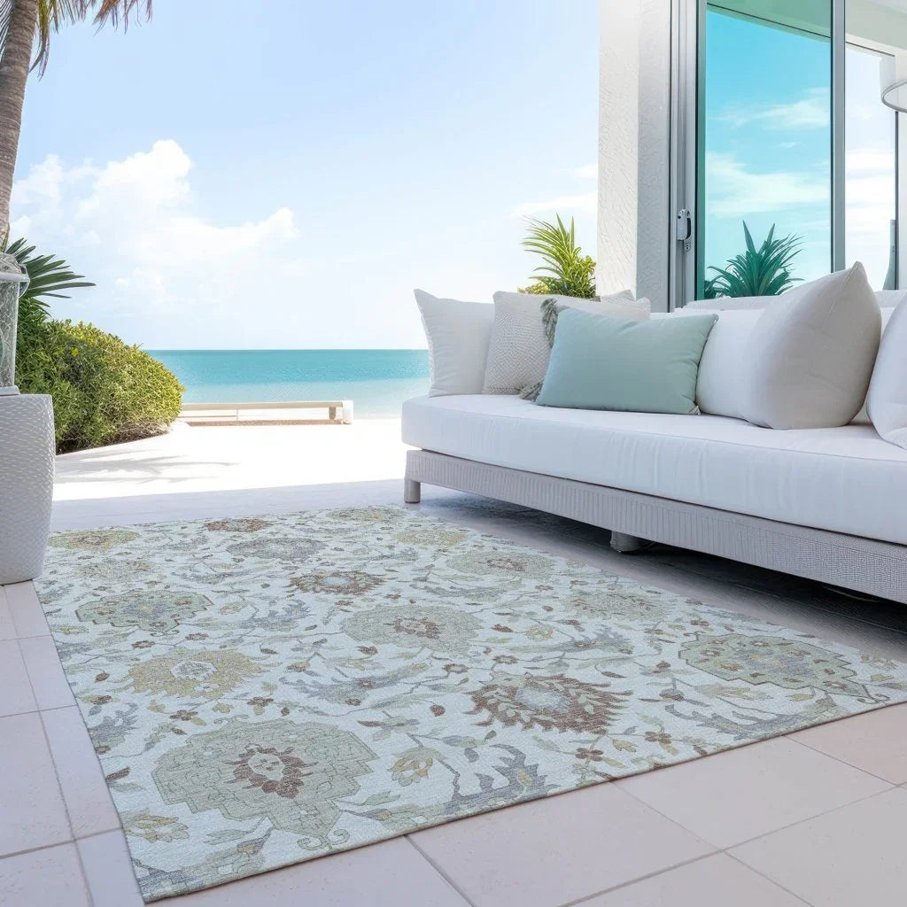 Ilyara Ivory Washable Indoor-Outdoor Rug-Outdoor Rugs-LOOMLAN Rugs-LOOMLAN