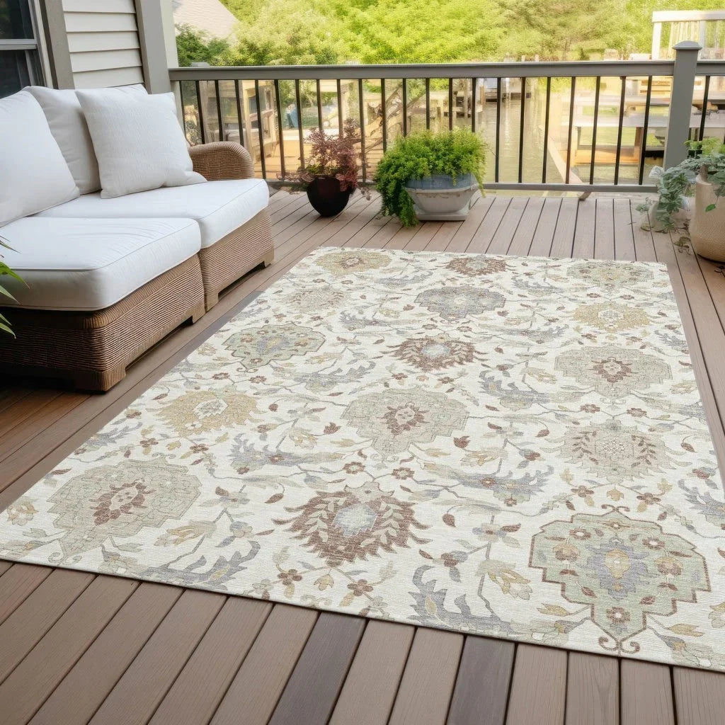 Ilyara Ivory Washable Indoor-Outdoor Rug-Outdoor Rugs-LOOMLAN Rugs-LOOMLAN