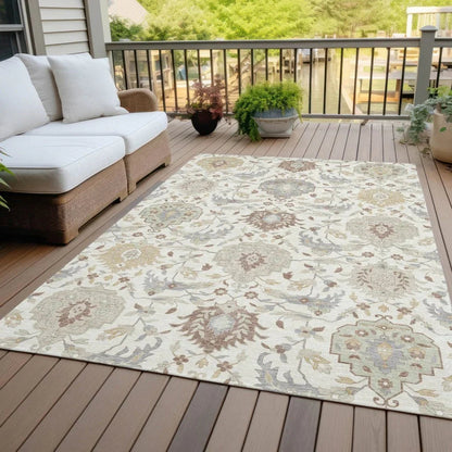 Ilyara Ivory Washable Indoor-Outdoor Rug-Outdoor Rugs-LOOMLAN Rugs-LOOMLAN