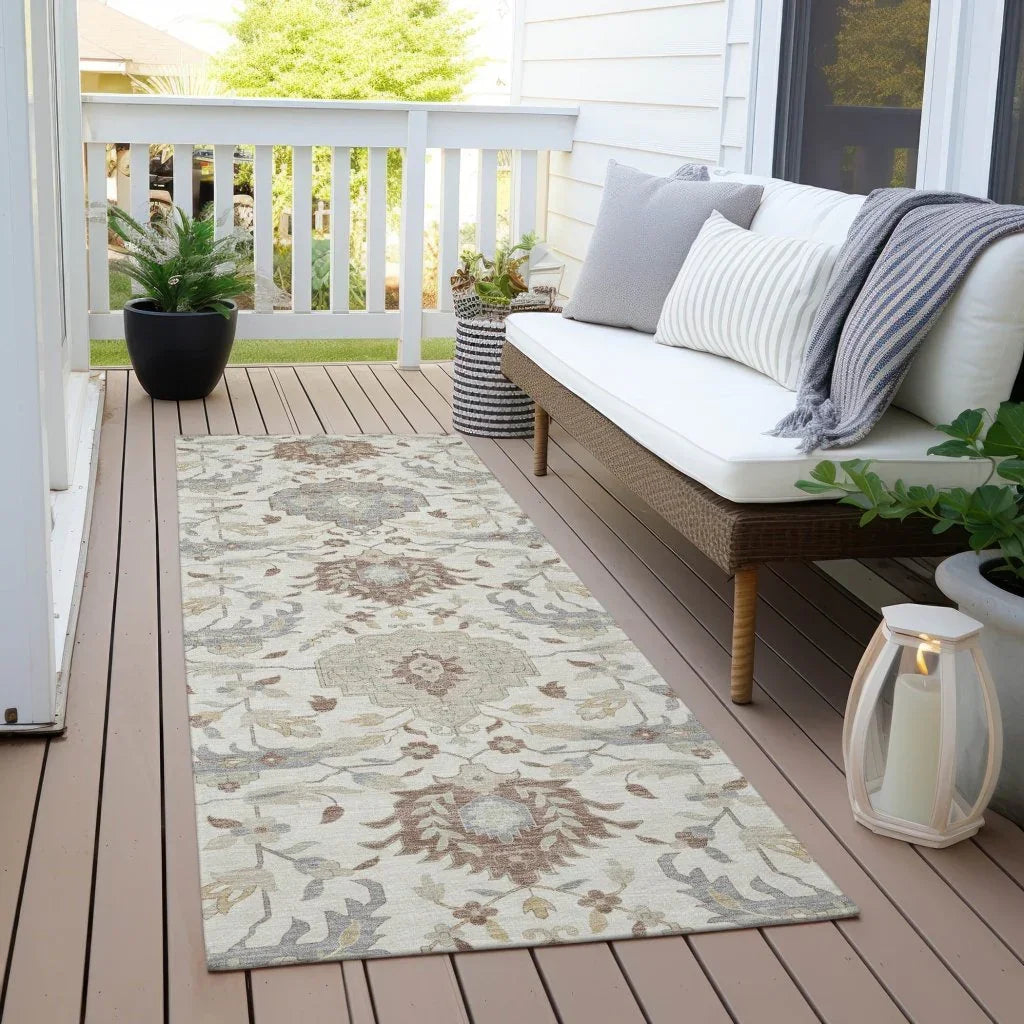 Ilyara Ivory Washable Indoor-Outdoor Rug-Outdoor Rugs-LOOMLAN Rugs-LOOMLAN