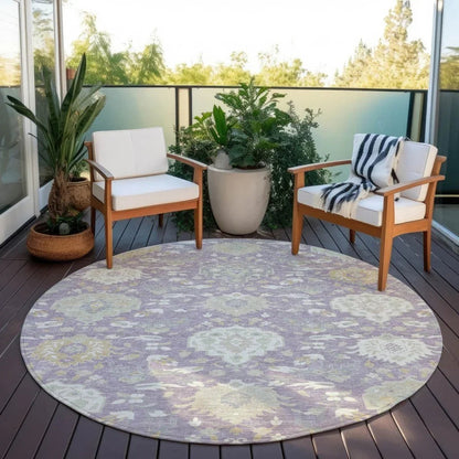 Ilyara Purple Washable Indoor-Outdoor Rug-Outdoor Rugs-LOOMLAN Rugs-LOOMLAN