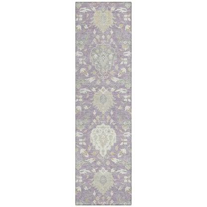 Ilyara Purple Washable Indoor-Outdoor Rug-Outdoor Rugs-LOOMLAN Rugs-2'3" x 7'6"-LOOMLAN