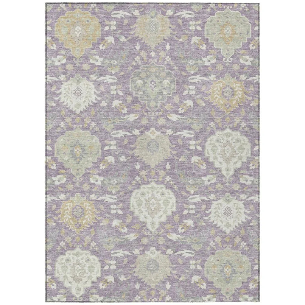 Ilyara Purple Washable Indoor-Outdoor Rug-Outdoor Rugs-LOOMLAN Rugs-2'6" x 3'10"-LOOMLAN