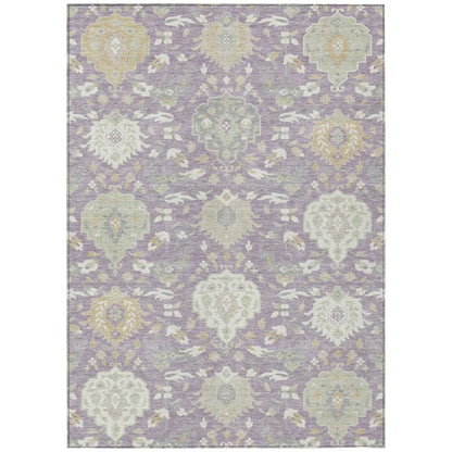 Ilyara Purple Washable Indoor-Outdoor Rug-Outdoor Rugs-LOOMLAN Rugs-2'6" x 3'10"-LOOMLAN