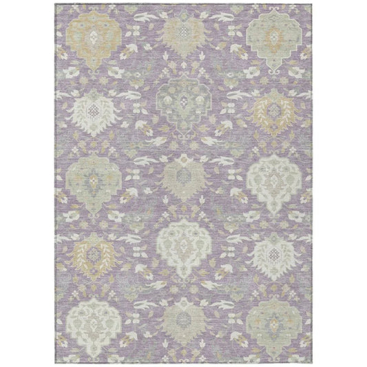 Ilyara Purple Washable Indoor-Outdoor Rug-Outdoor Rugs-LOOMLAN Rugs-2'6" x 3'10"-LOOMLAN