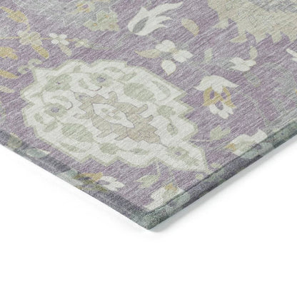 Ilyara Purple Washable Indoor-Outdoor Rug-Outdoor Rugs-LOOMLAN Rugs-LOOMLAN