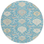 Ilyara Teal Washable Indoor-Outdoor Rug-Outdoor Rugs-LOOMLAN Rugs-8' x 8'-LOOMLAN