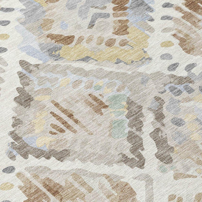 Ilyone Ivory Washable Indoor - Outdoor Rug - LOOMLAN - LOOMLAN Rugs - Outdoor Rugs