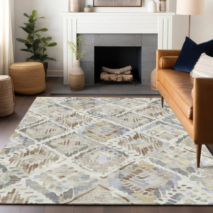 Ilyone Ivory Washable Indoor - Outdoor Rug - LOOMLAN - LOOMLAN Rugs - Outdoor Rugs