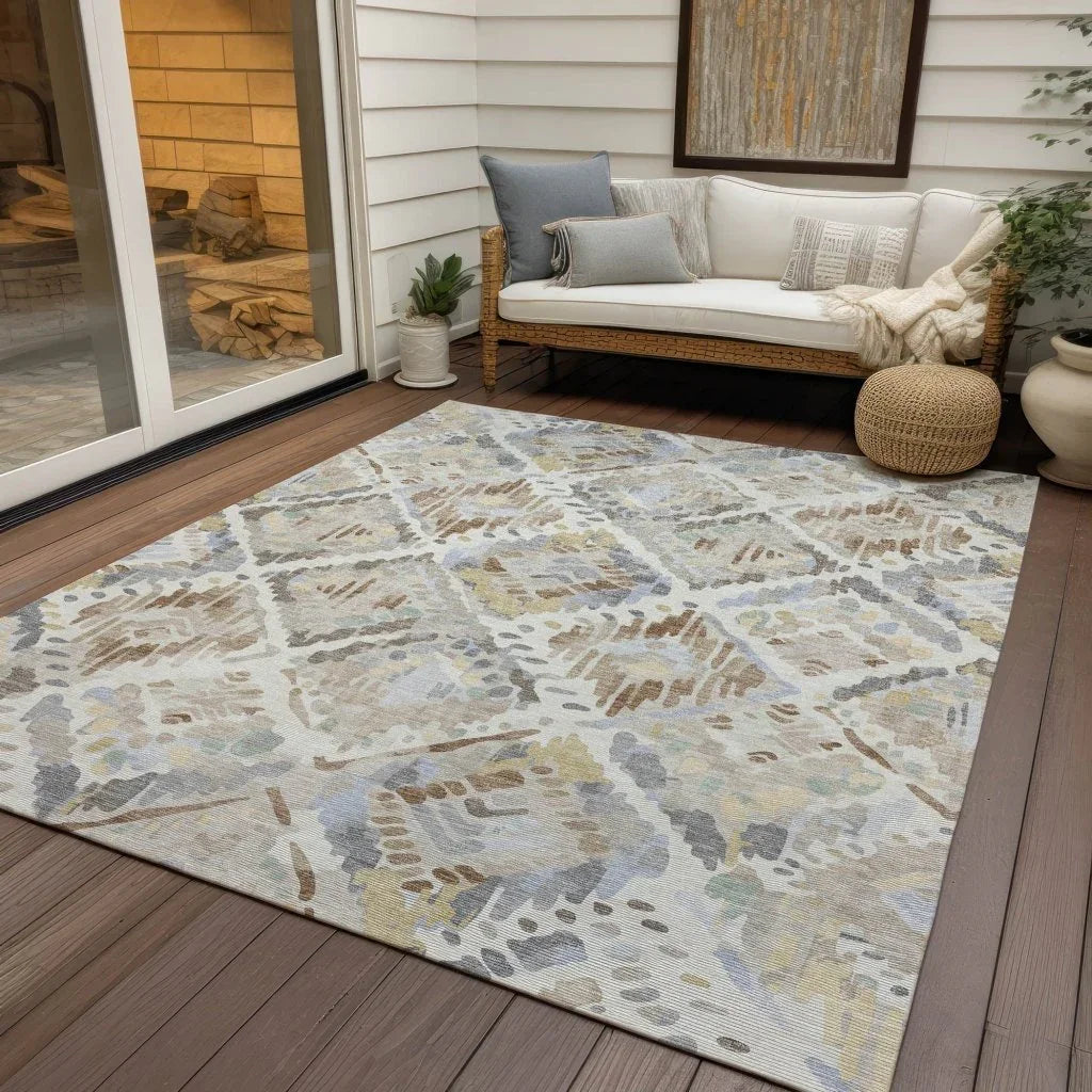 Ilyone Ivory Washable Indoor - Outdoor Rug - LOOMLAN - LOOMLAN Rugs - Outdoor Rugs