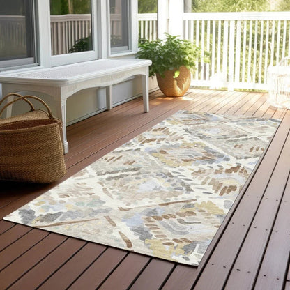 Ilyone Ivory Washable Indoor - Outdoor Rug - LOOMLAN - LOOMLAN Rugs - Outdoor Rugs