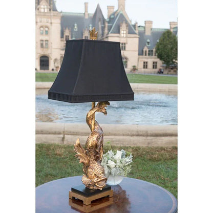 Imperial Dragon Design Gold Table Lamp - Gold - LOOMLAN - Wildwood - Table Lamps