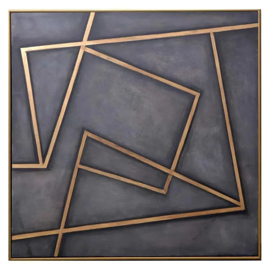 In A Maze Hand Painted Art With Gold Floater - LOOMLAN - SUNPAN - Canvas Art