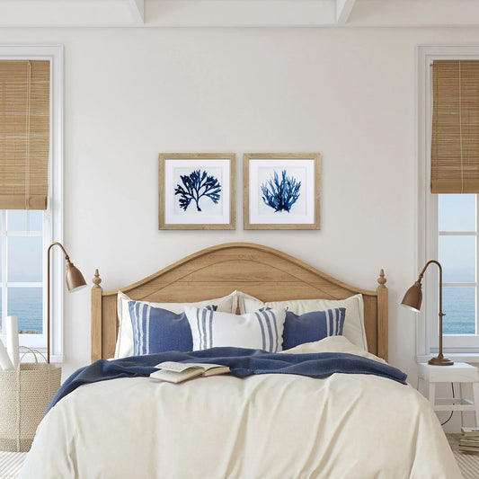 Indigo Coral A Blue Framed Wall Art 2PC