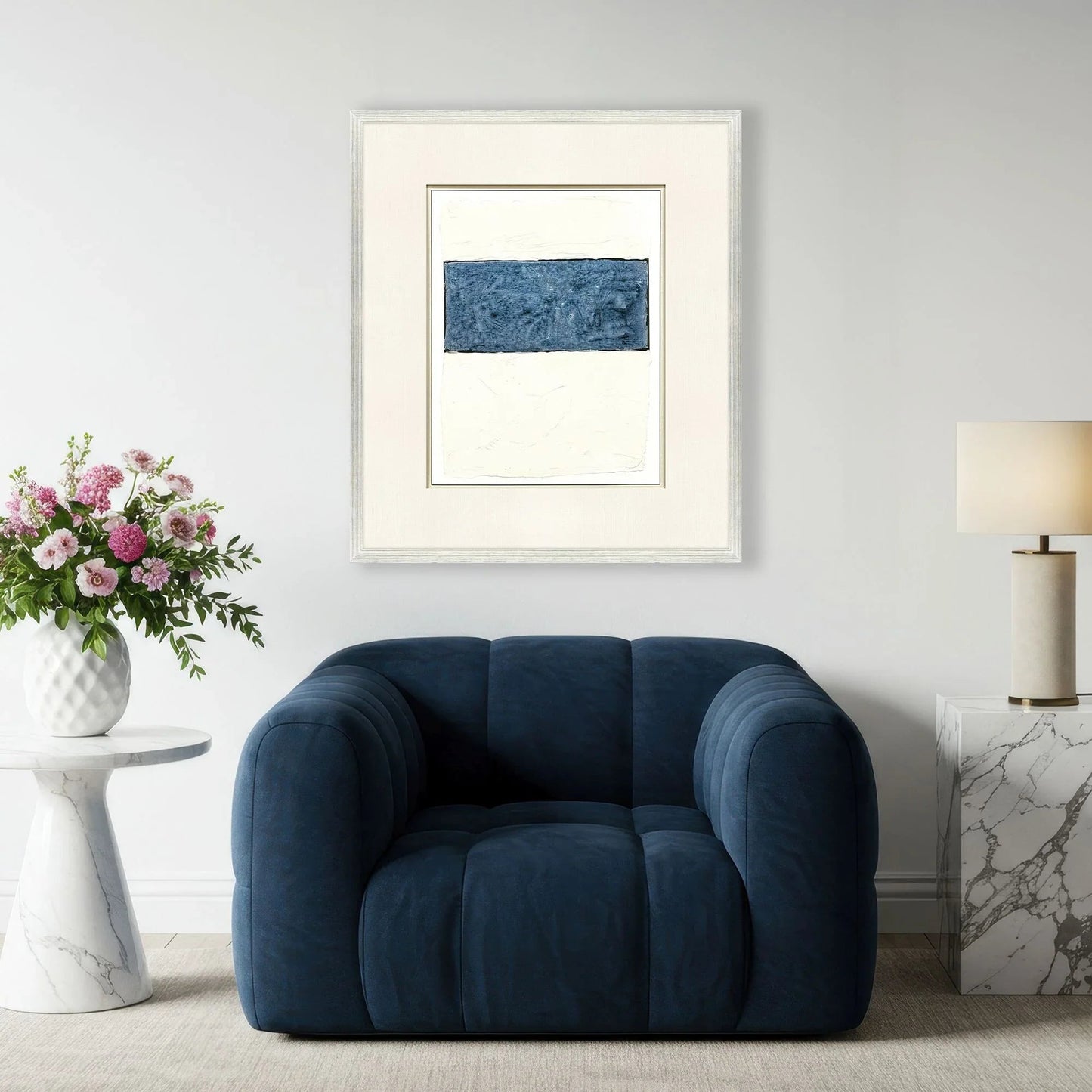 Indigo Framework I Wood Framed Wall Art