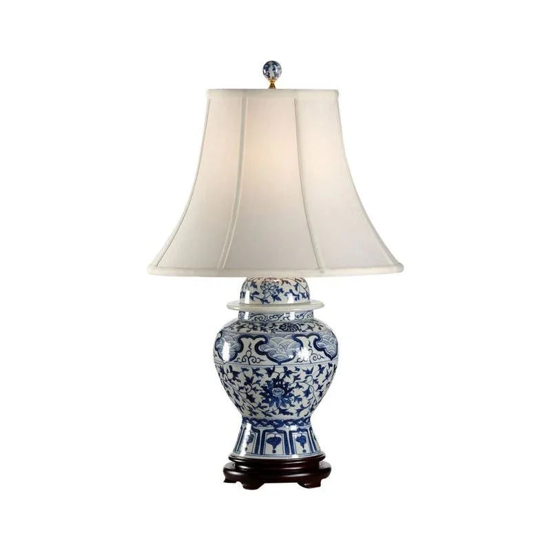 Indigo Garden Oriental White Table Lamp - LOOMLAN - Wildwood - Table Lamps