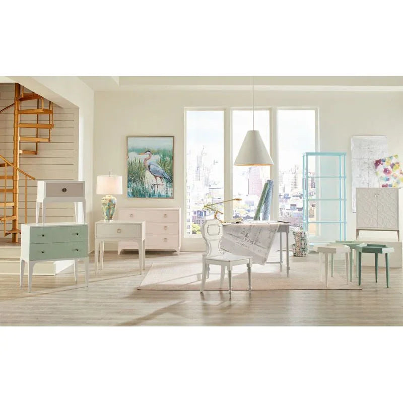 Indigo Girl Modern Ceramic Outdoor Garden Stool-Garden Stools-Wildwood-LOOMLAN