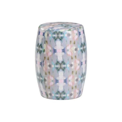 Indigo Girl Modern Ceramic Outdoor Garden Stool-Garden Stools-Wildwood-LOOMLAN