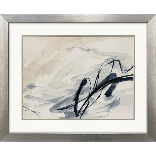 Indigo Markings II Blue Framed Wall Art