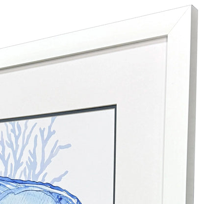 Indigo Ocean Glass Front Framed Wall Art