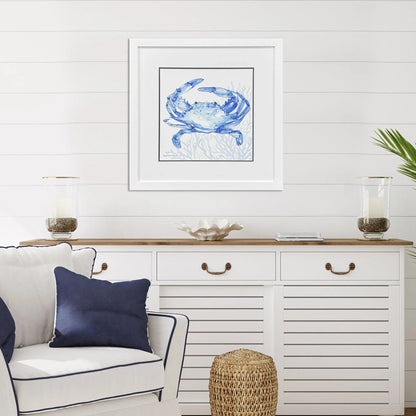 Indigo Ocean Glass Front Framed Wall Art