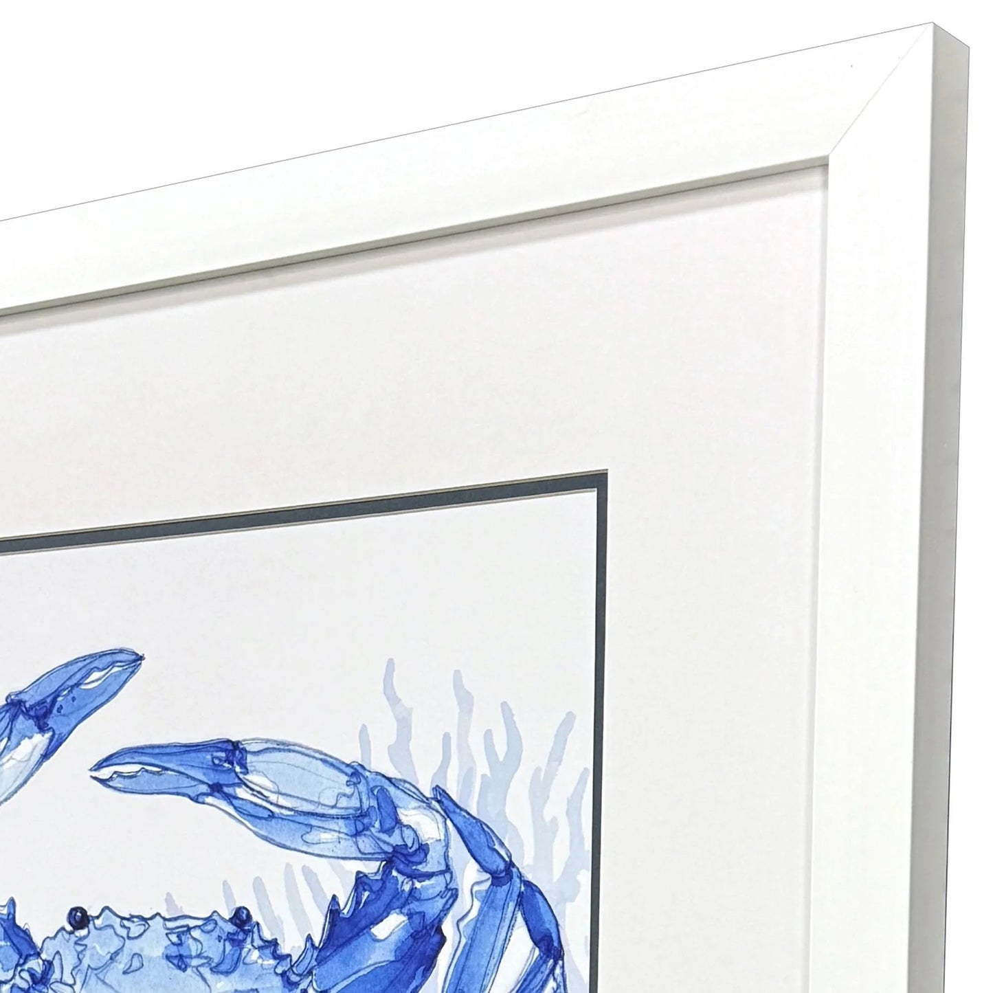Indigo Ocean Glass Front Framed Wall Art