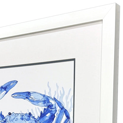 Indigo Ocean Glass Front Framed Wall Art