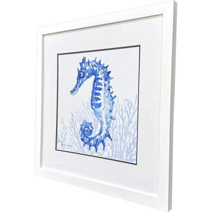 Indigo Ocean Glass Front Framed Wall Art