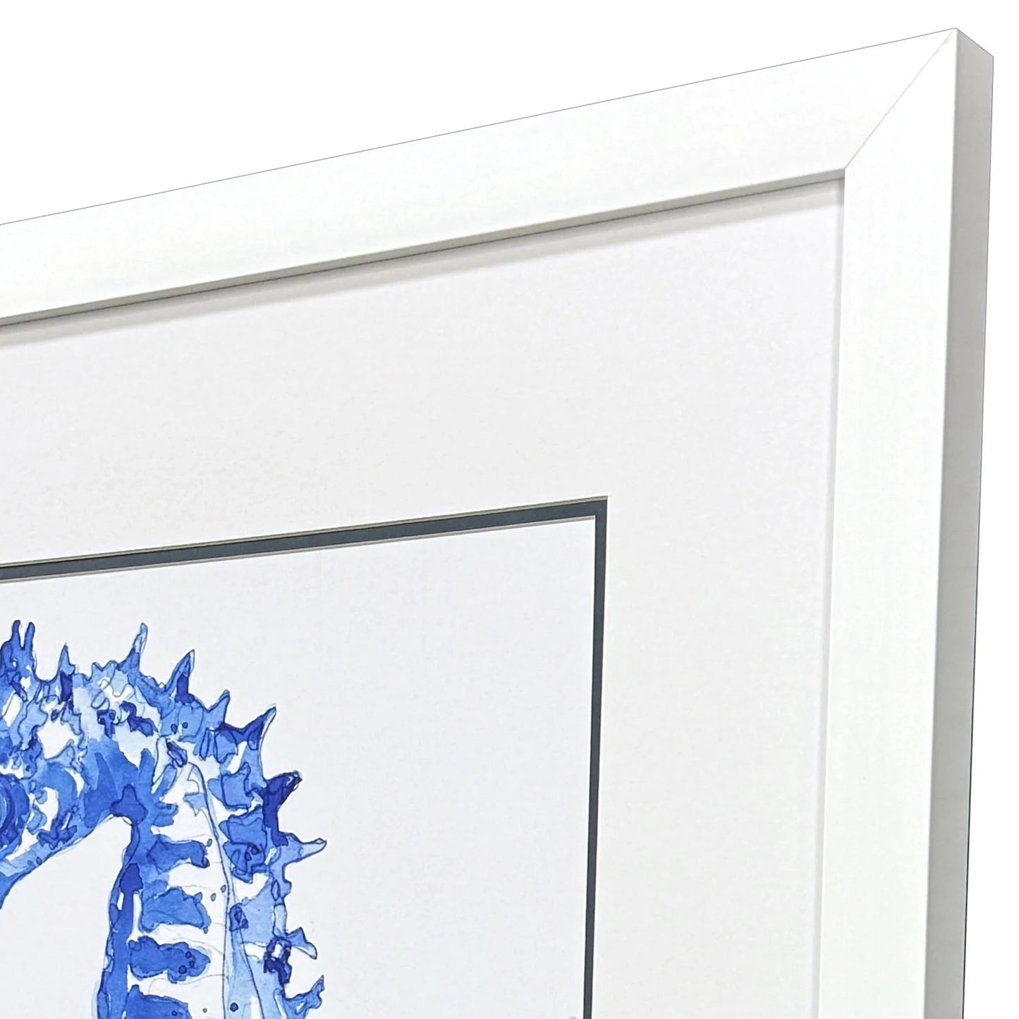 Indigo Ocean Glass Front Framed Wall Art