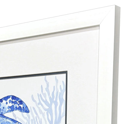 Indigo Ocean Glass Front Framed Wall Art