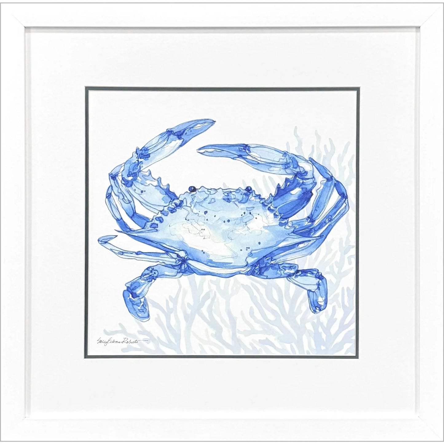 Indigo Ocean Glass Front Framed Wall Art