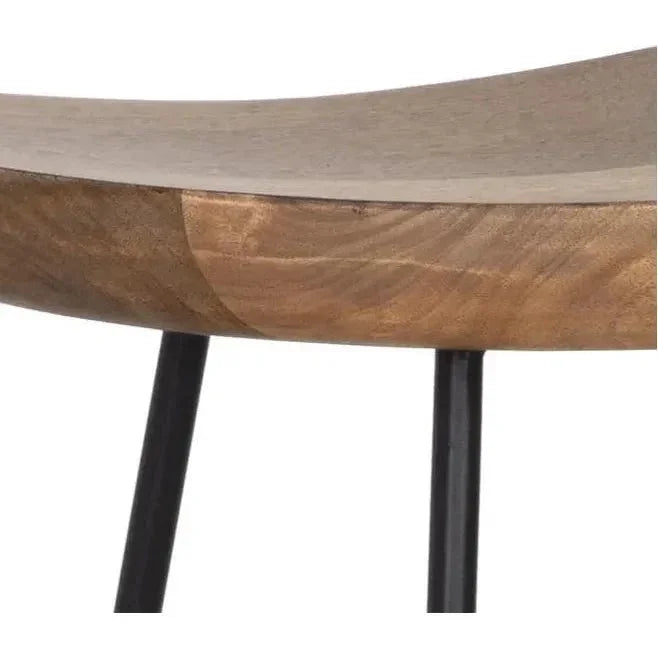 Indra Counter Stool Wood Seat Black Iron - LOOMLAN - SUNPAN - Counter Stools