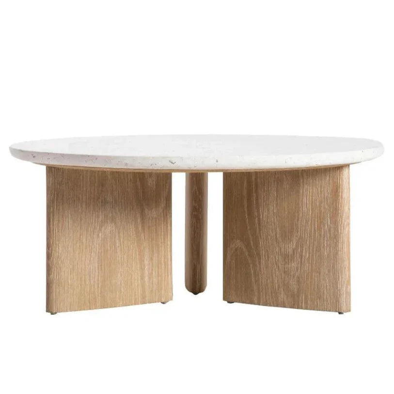 Infinity Terrazzo Top Round Coffee Table - LOOMLAN - LH Imports - Coffee Tables