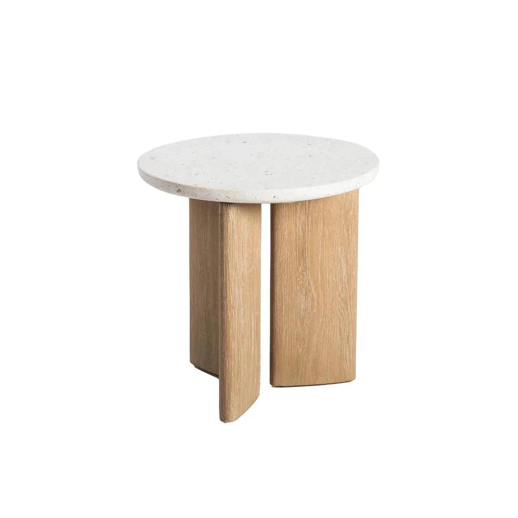Infinity Terrazzo Top Round Side Table - LOOMLAN - LH Imports - Side Tables