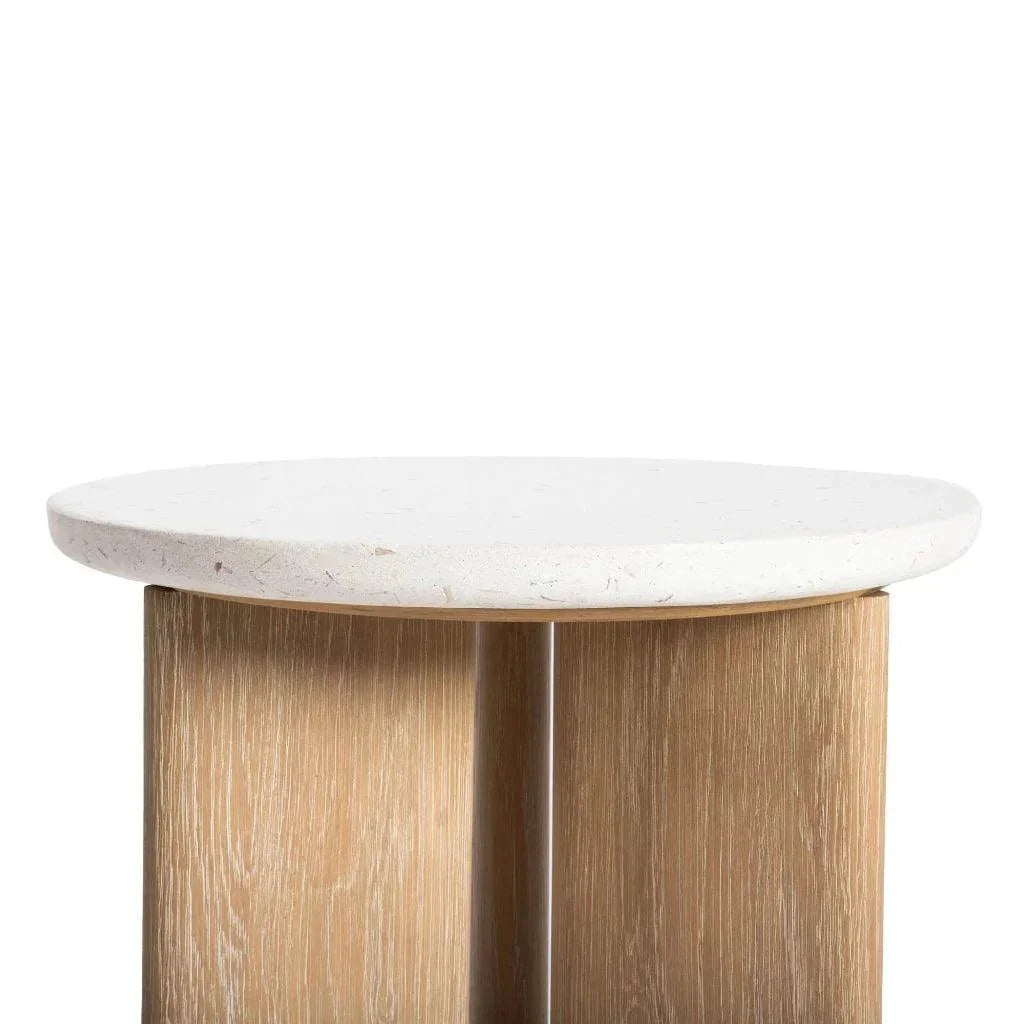 Infinity Terrazzo Top Round Side Table - LOOMLAN - LH Imports - Side Tables
