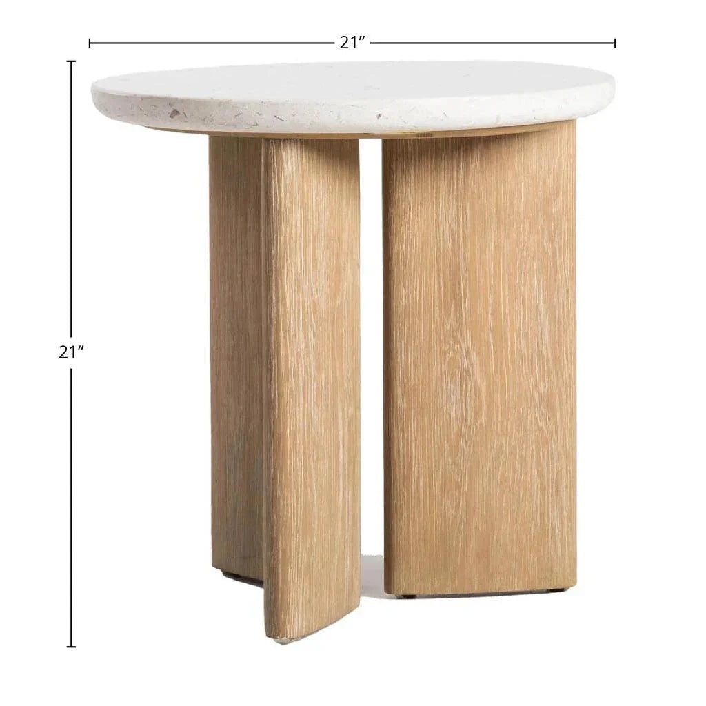 Infinity Terrazzo Top Round Side Table - LOOMLAN - LH Imports - Side Tables