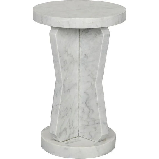 Ingram Marble White Round Side Table - LOOMLAN - Noir - Side Tables