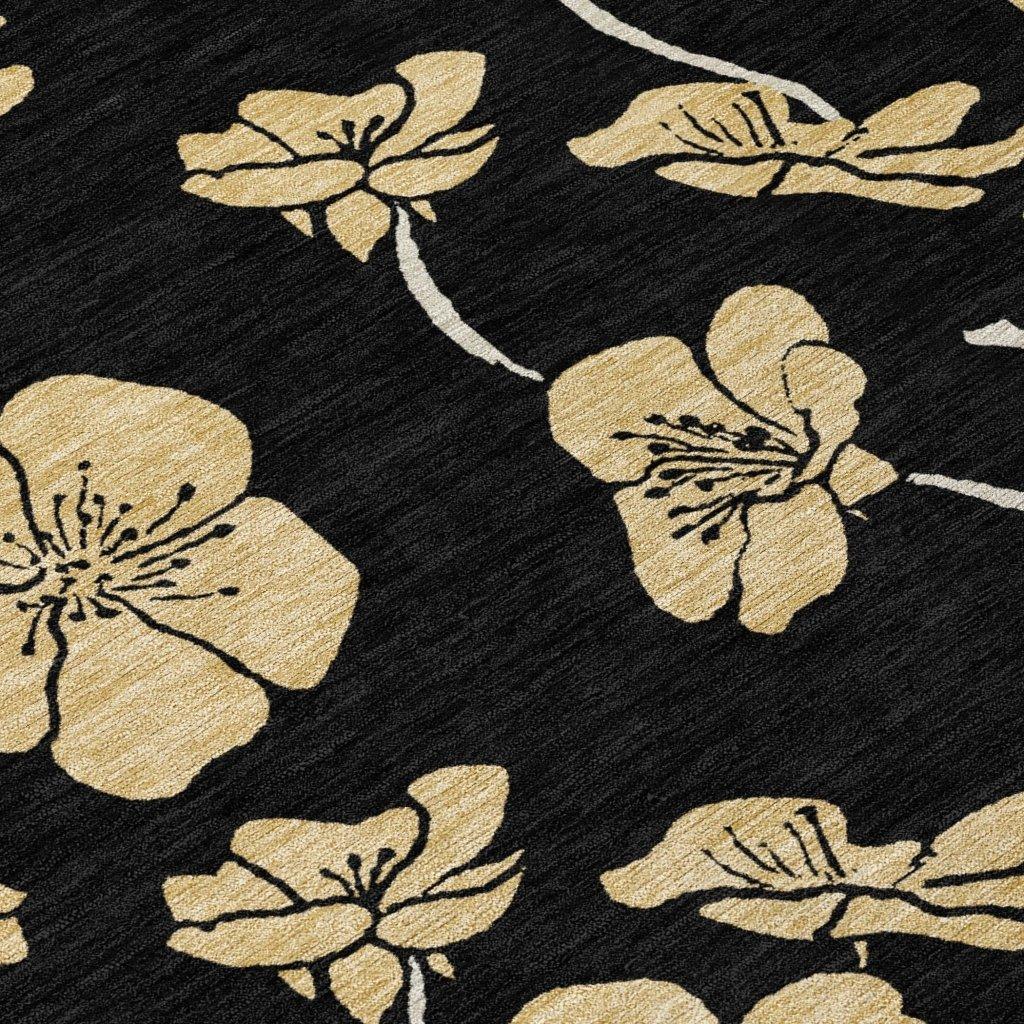 Inoa Black Washable Indoor-Outdoor Rug-Outdoor Rugs-LOOMLAN Rugs-LOOMLAN