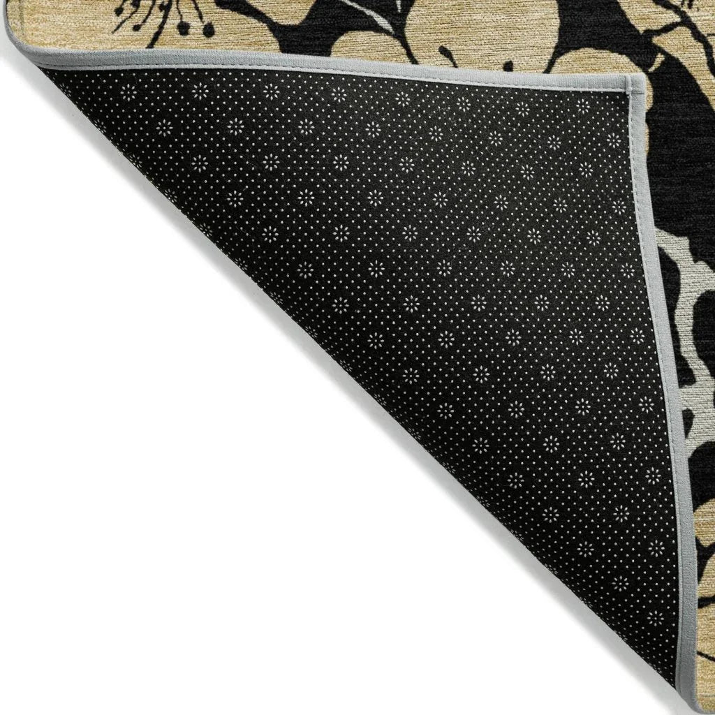 Inoa Black Washable Indoor-Outdoor Rug-Outdoor Rugs-LOOMLAN Rugs-LOOMLAN