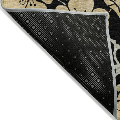 Inoa Black Washable Indoor-Outdoor Rug-Outdoor Rugs-LOOMLAN Rugs-LOOMLAN