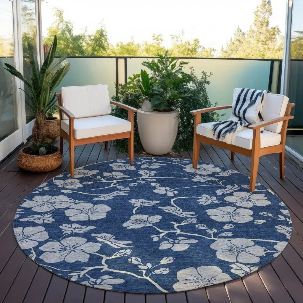 Inoa Blue Washable Indoor-Outdoor Rug-Outdoor Rugs-LOOMLAN Rugs-LOOMLAN