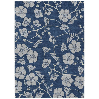 Inoa Blue Washable Indoor-Outdoor Rug-Outdoor Rugs-LOOMLAN Rugs-2'6" x 3'10"-LOOMLAN