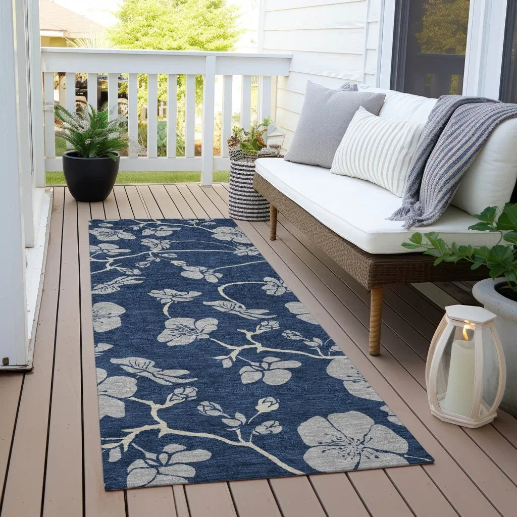 Inoa Blue Washable Indoor-Outdoor Rug-Outdoor Rugs-LOOMLAN Rugs-LOOMLAN