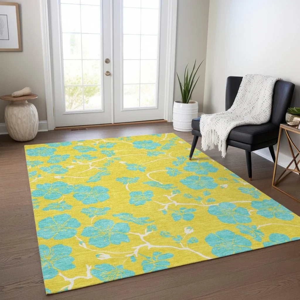 Inoa Gold Washable Indoor-Outdoor Rug-Outdoor Rugs-LOOMLAN Rugs-LOOMLAN
