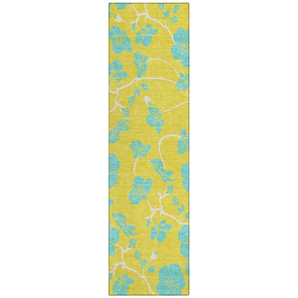 Inoa Gold Washable Indoor-Outdoor Rug-Outdoor Rugs-LOOMLAN Rugs-2'3" x 7'6"-LOOMLAN