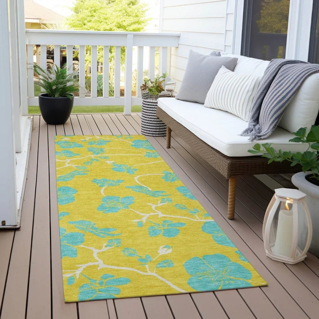 Inoa Gold Washable Indoor-Outdoor Rug-Outdoor Rugs-LOOMLAN Rugs-LOOMLAN