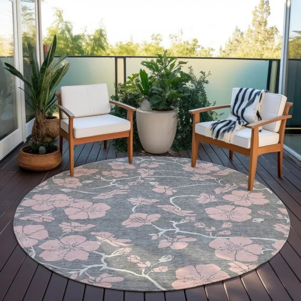 Inoa Gray Washable Indoor-Outdoor Rug-Outdoor Rugs-LOOMLAN Rugs-LOOMLAN