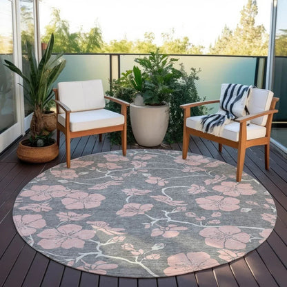 Inoa Gray Washable Indoor-Outdoor Rug-Outdoor Rugs-LOOMLAN Rugs-LOOMLAN